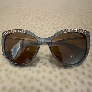 bebe Gray Sunglasses with Rhinestone Detail